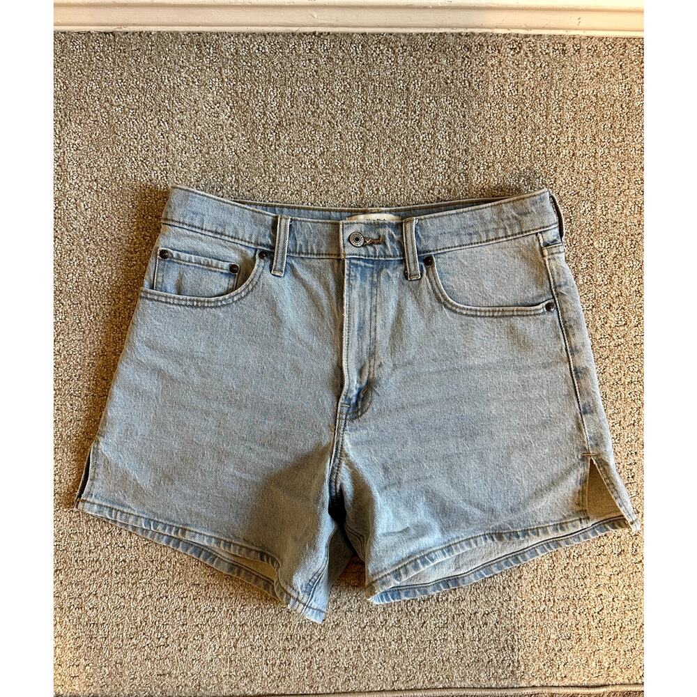 Abercrombie High Rise Dad Short Set 5" Inseam Blue Denim Women 30 - Picture 2 of 10